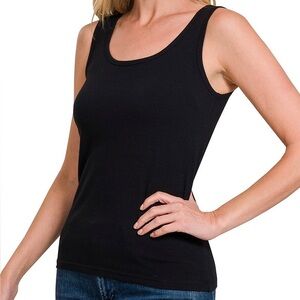 Zenana Outfitters Classic Black Tank Top